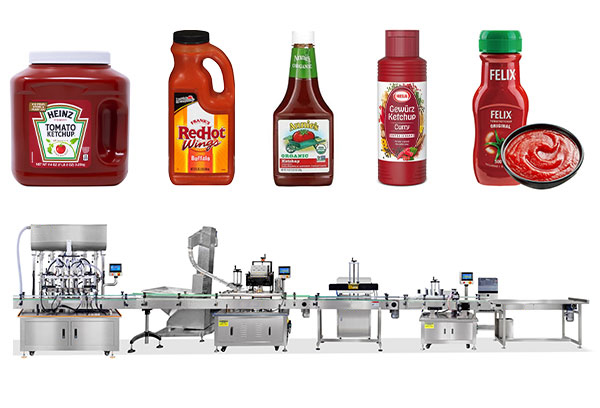 Linha automática da máquina de engarrafamento da ketchup dos pistões de 6 cabeças