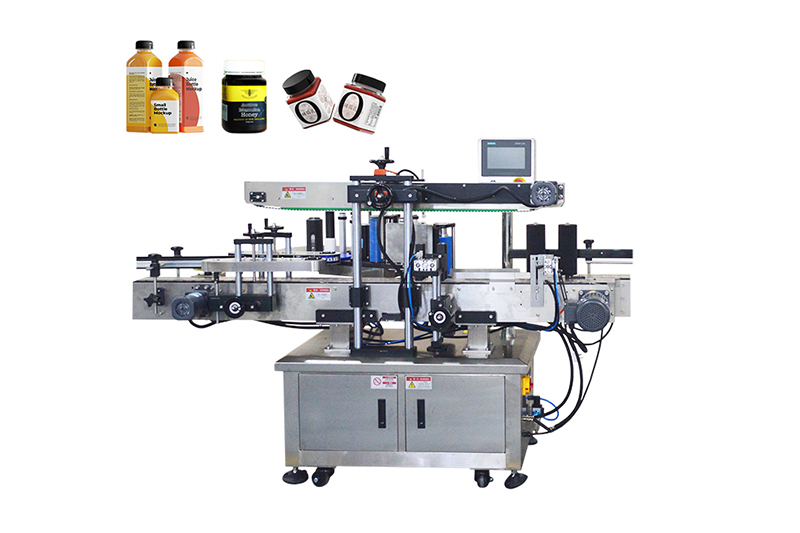 Etichettatrice automatica per bottiglie a tre lati per barattolo di bottiglia quadrato