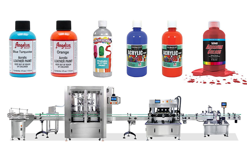 Full Automatic Paint Bottle Filling Capping And Labeling Line