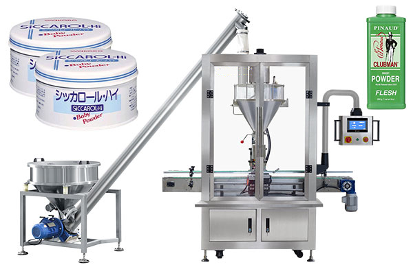 Máquina de enchimento de pó de talco totalmente automática