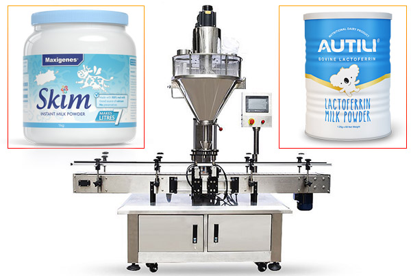 Máquina de enchimento semiautomática de leite em pó sem-fim